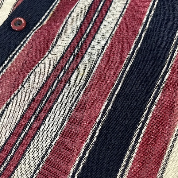 Chanel 06/C Burgundy Striped Buttoned-Henley Tunic - Picture 12 of 15